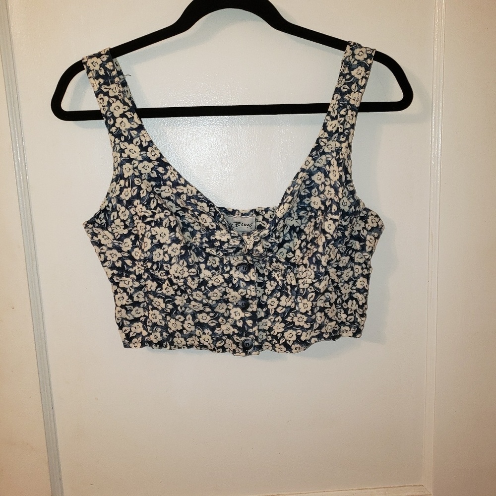 Paris Blues midriff tank, Sz 11 JUNIORS
